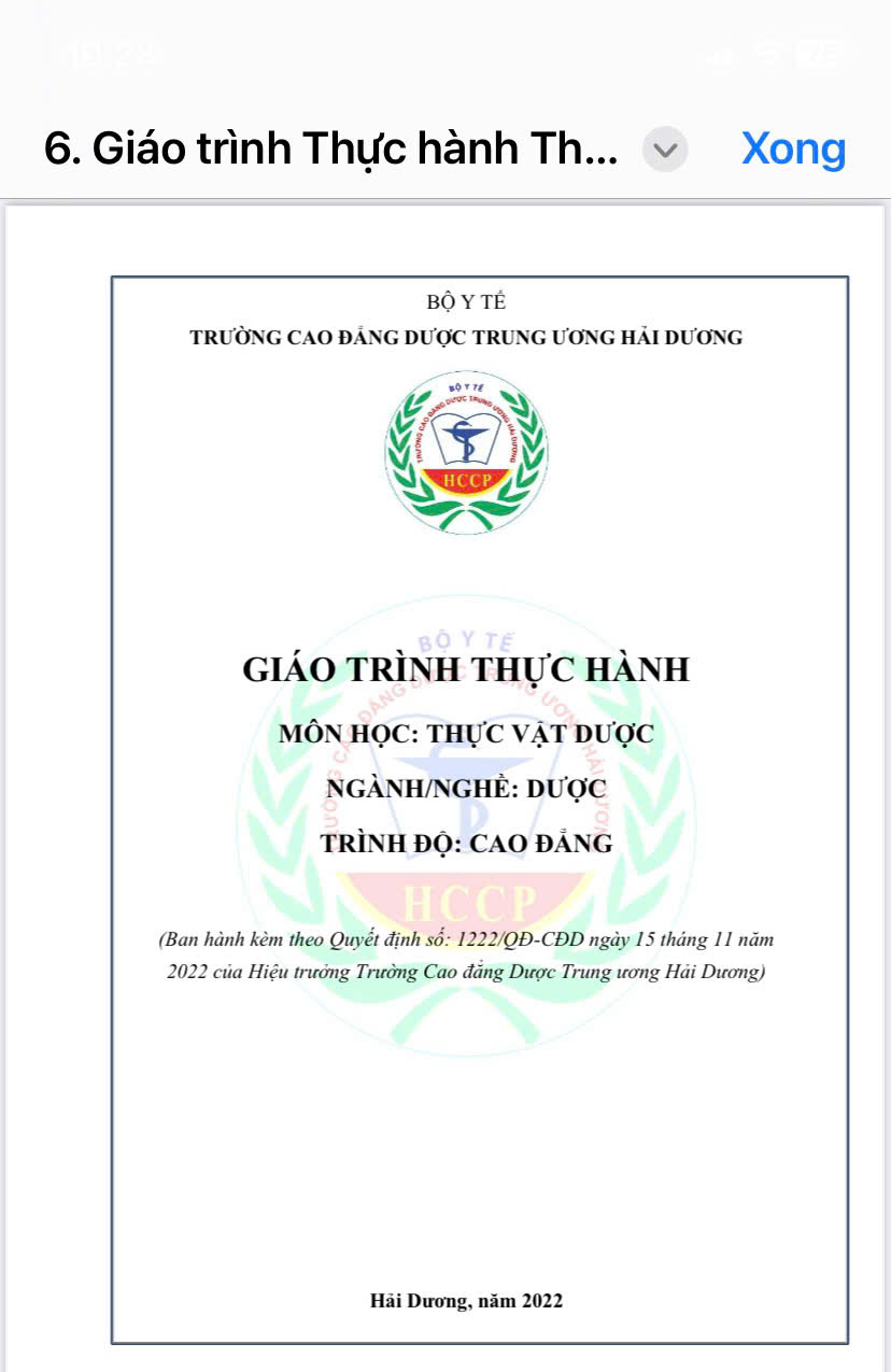 GT Thực hành Thực vật dược