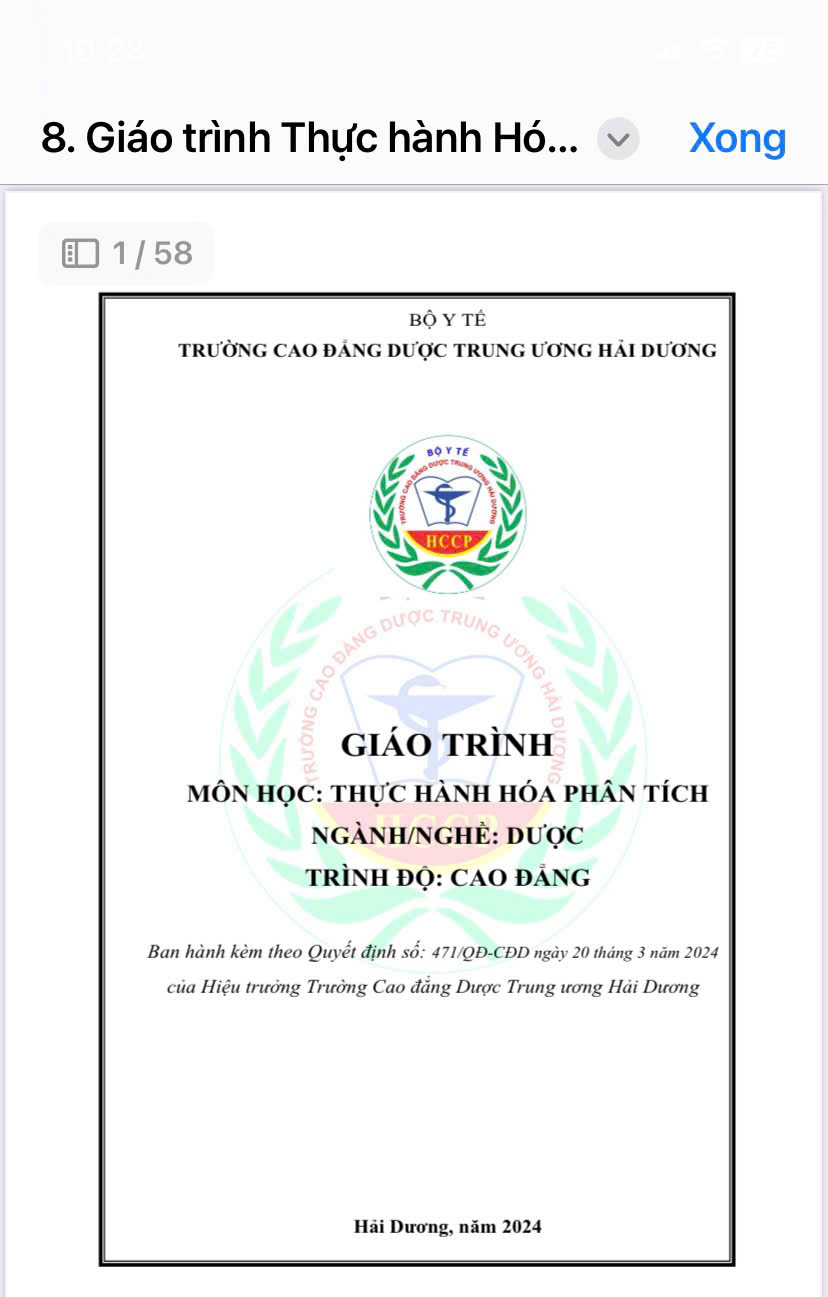 GT Thực hành Hóa phân tích