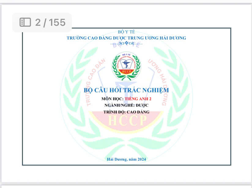 Bộ test TA 2 CLC 17A