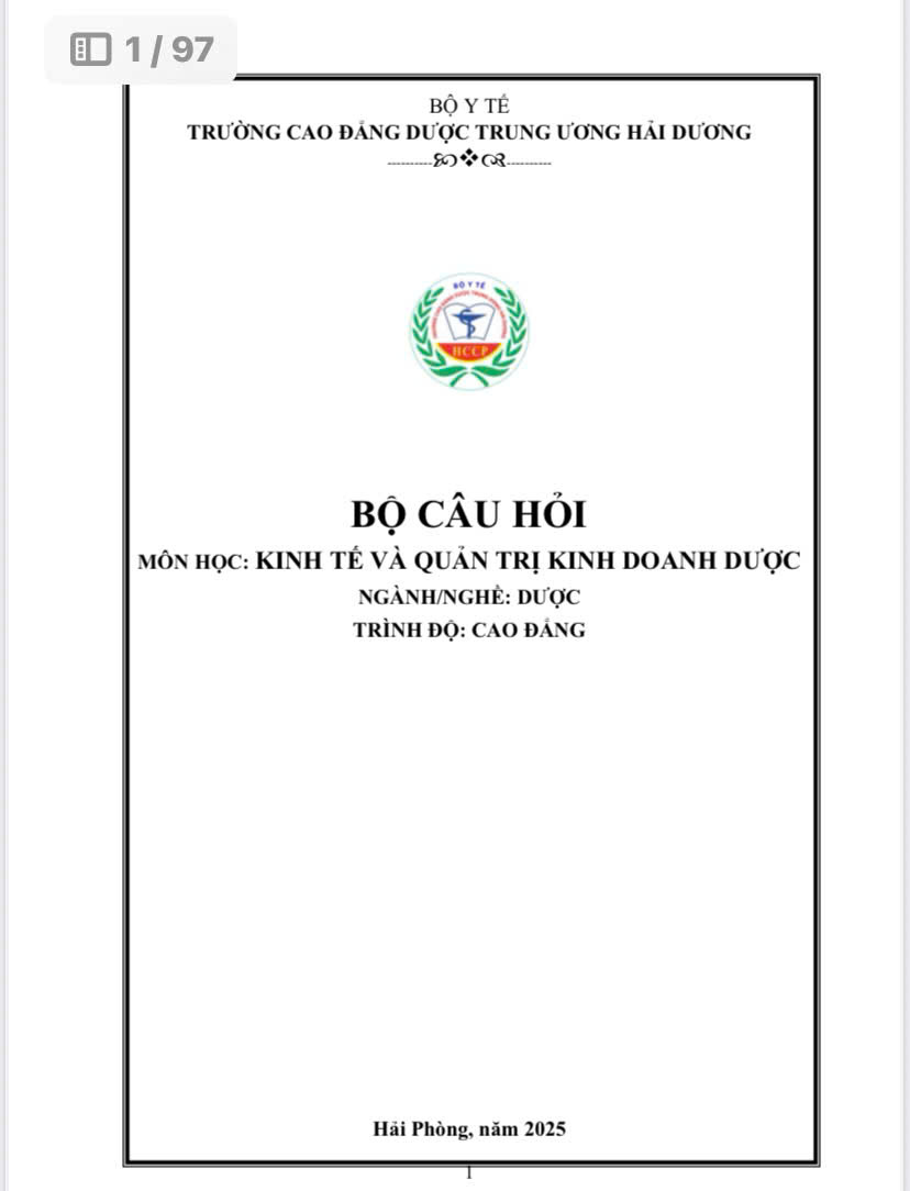 BCH Kinh tế và Quản trị kinh doanh dược