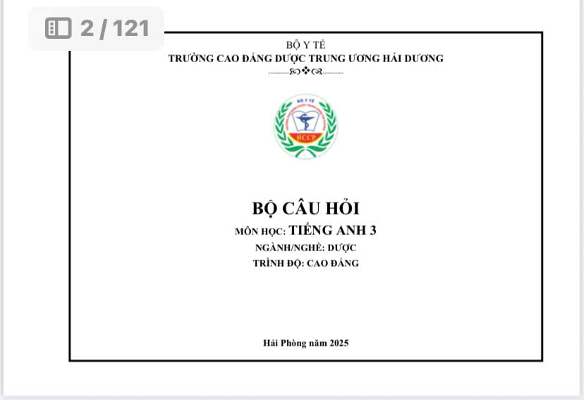 BCH Tiếng anh 3