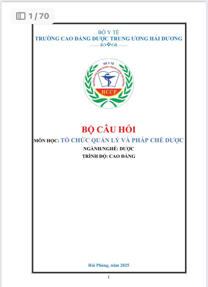 BCH Tổ chức quản lý & PC Dược