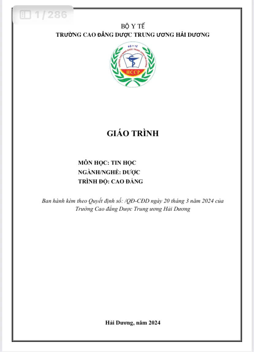 Giáo trình Tin học