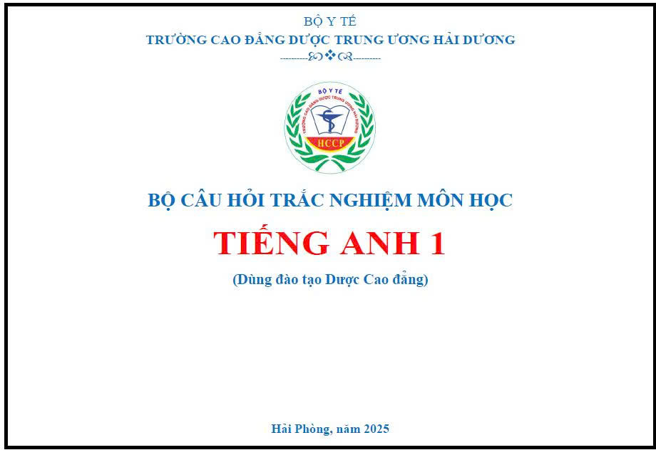 Bộ câu hỏi trắc nghiệm tiếng anh 1