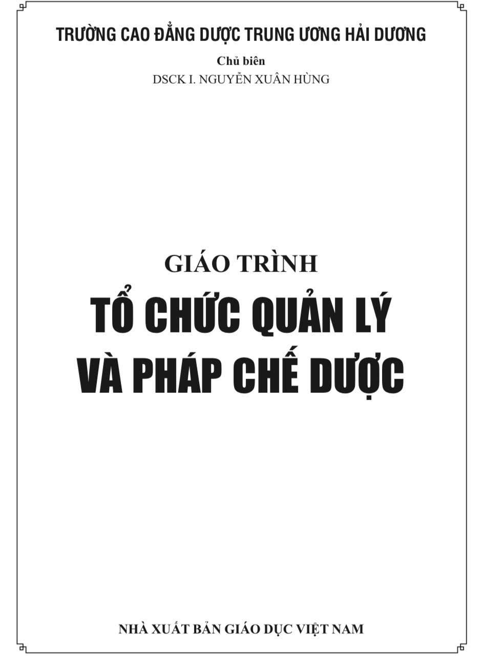 Giáo trình Tổ chức Quản lý pháp chế dược