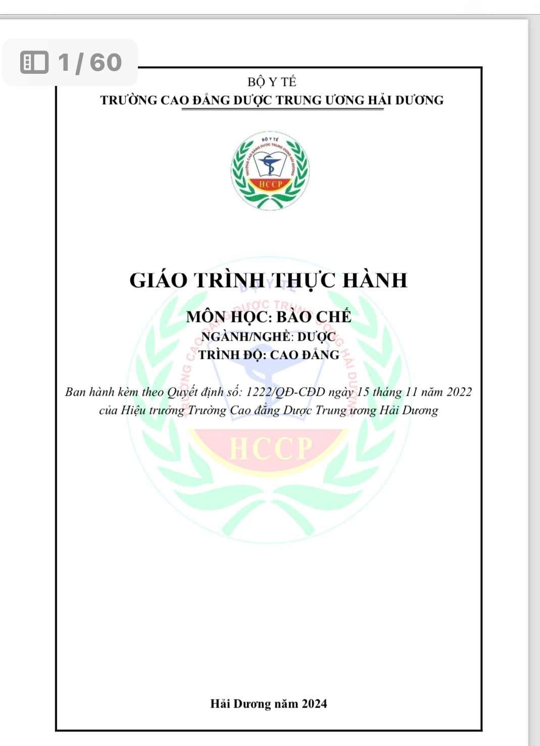 Thực hành Bào chế