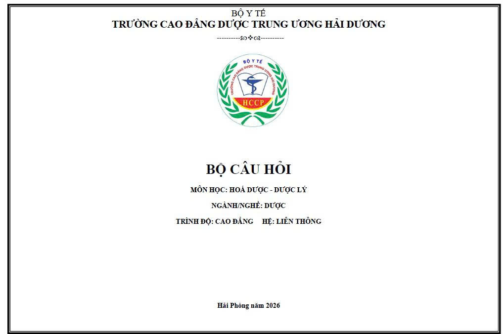 BCH Hóa dược-Dược lý