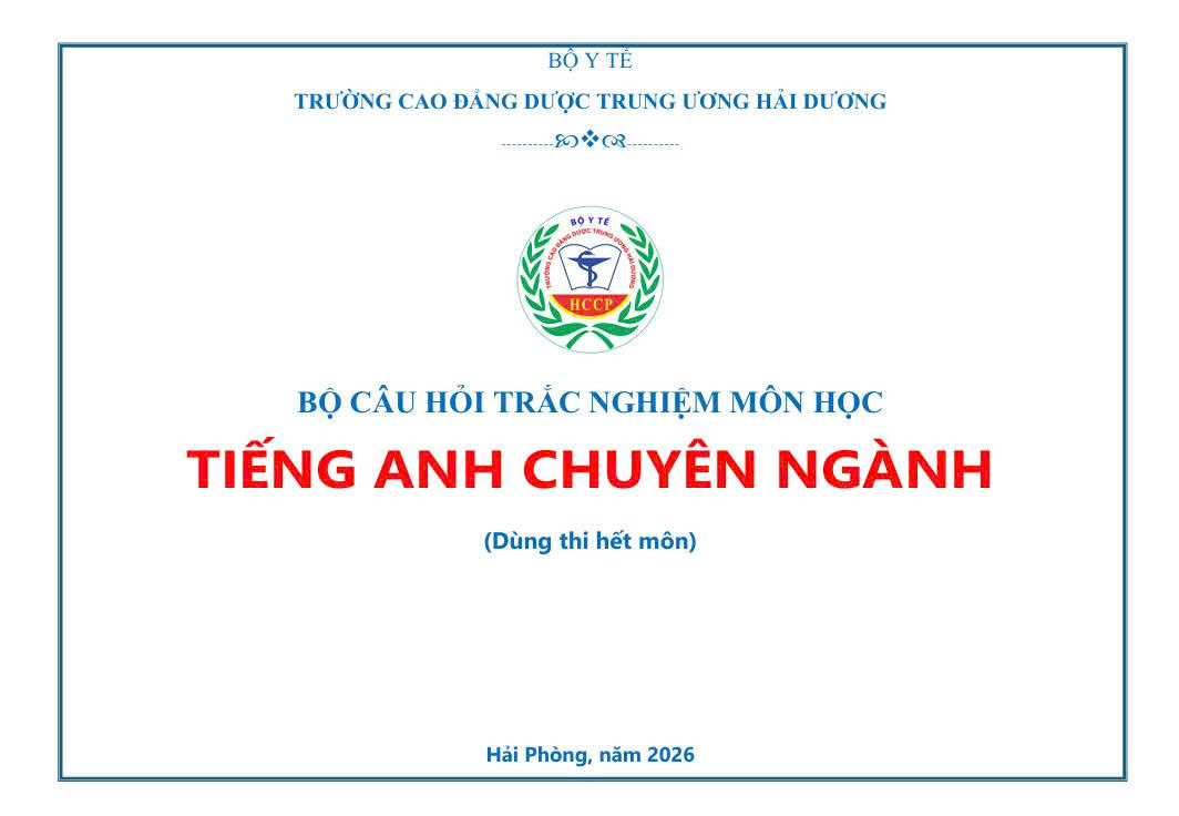 Bộ Test TA chuyên ngành 17 CLC