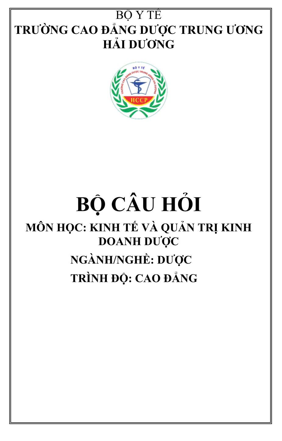 Bộ test Kinh tế và quản trị kinh doanh dược