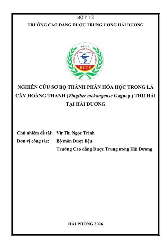 Nghiên cứu sơ bộ thành phần hóa học trong lá cây Hoàng thanh