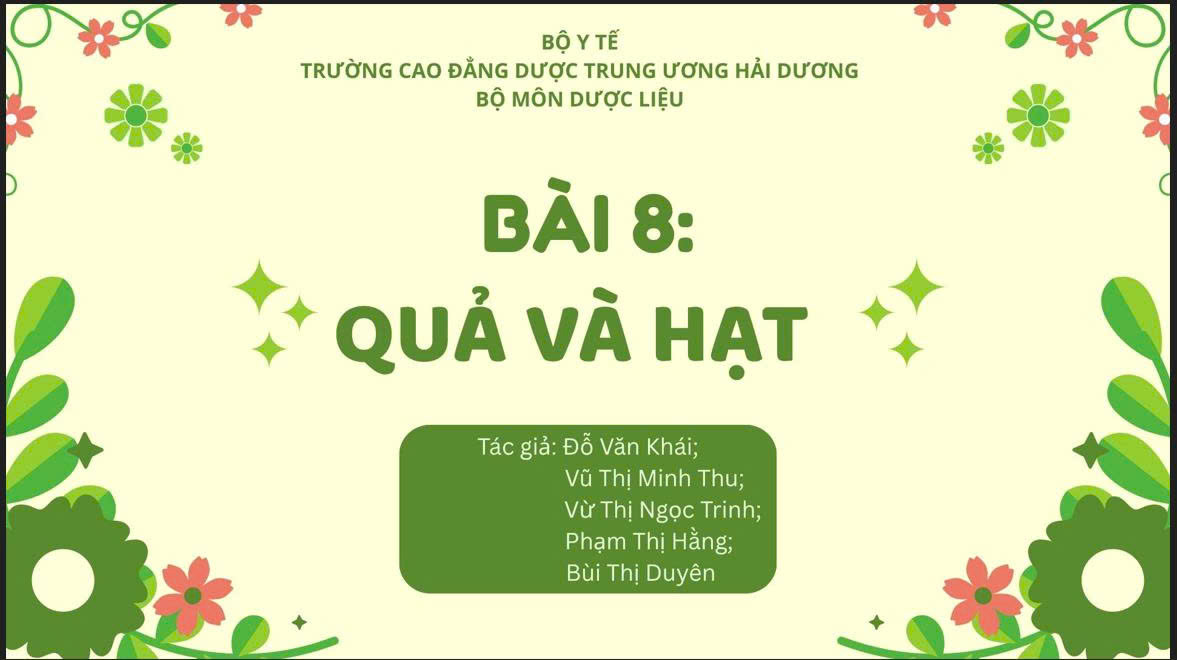 Quả và hạt