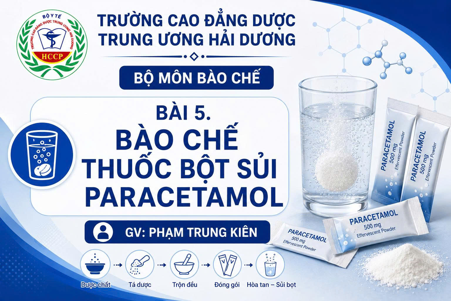 Bào chế thuốc bột sủi paracetamol