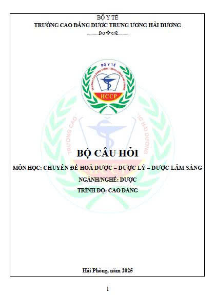 BCH Hóa dược dược lý dược lâm sàng