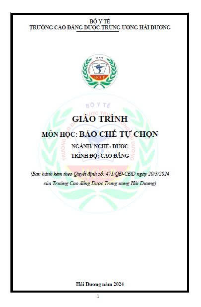 Giáo trình bào chế tự chọn