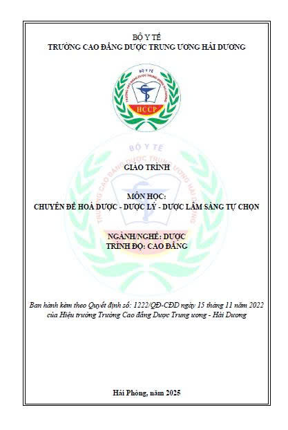 Giáo trình chuyên đề hóa dược - Dược lý- Dược lâm sàng
