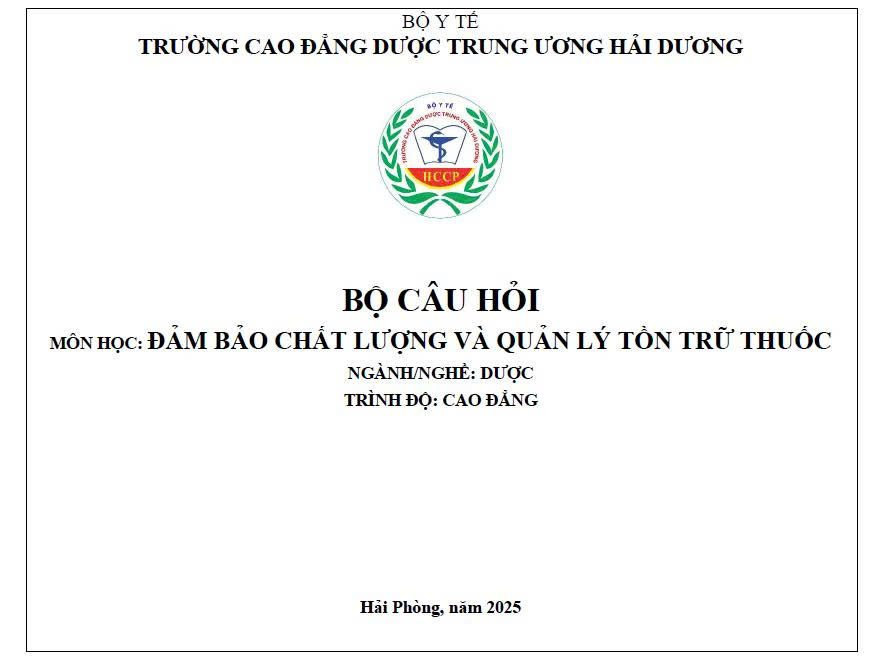 BCH Đảm bảo chất lượng & quản lý tồn trữ thuốc