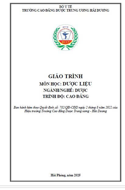 Giáo trình lý thuyết Dược liệu
