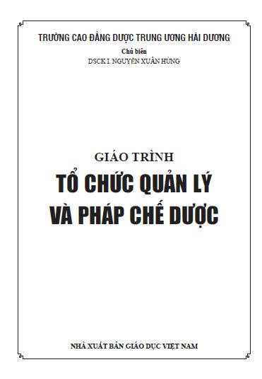 GT Tổ chức quản lý và pháp chế dược