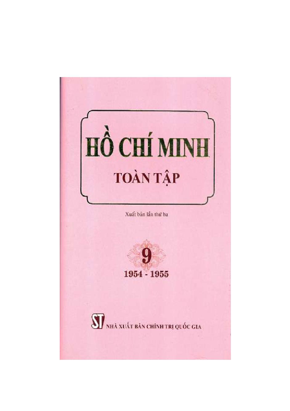 Hồ Chí Minh  : Toàn tập.Tập 9$f1958 - 1959 / Hồ Chí Minh