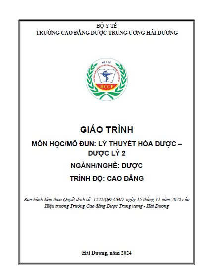 Giáo trình lý thuyết Hóa dược -Dược lý II