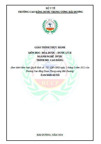 GT thực hành Hóa dược-Dược lý II