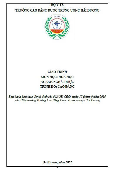 Giáo trình Hóa học