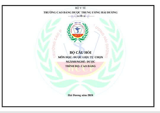 BCH Dược liệu tự chọn